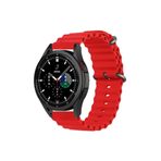 CoverZone Samsung Gear S2 Uyumlu 42 mm Quintessential Kabartmalı Metal Tokalı Kırmızı Kordon