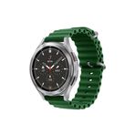 CoverZone Samsung Gear S2 Uyumlu 42 mm Quintessential Kabartmalı Metal Tokalı Koyu Yeşil Kordon