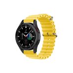 CoverZone Samsung Gear S2 Uyumlu 42 mm Quintessential Kabartmalı Metal Tokalı Sarı Kordon