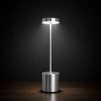 Coverzone Şarjlı LED Masa Lambası – 3 Işık Sıcaklığı ve Parlaklık Ayarı, Dokunmatik Kontrol, Yüksekliği 34.5 cm, Alt Tabanı 8 cm – Şık ve Modern Tasarım, Kullanım Kolaylığı | YMN-8 (Silver)