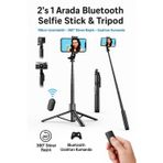 Coverzone Selfie Stick Tripod - Magic Snapshot, 2’Si 1 Arada, 156Cm Ayarlı, Hafif Alüminyum Alaşım | Q06