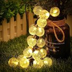 Coverzone Solar Güneş Enerjili Ampul Şeklinde Led Aydınlatma 8 Metre Uzunlukta 47 Adetli, 8 Modlu Lamba Led Bahçe, Veranda, Havuz Kenarı Aydınlatması Su Geçirmez (SARI Gün Işığı)