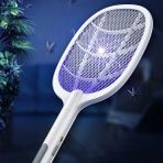 Coverzone Standlı Taşınabilir Sinek Öldürücü Mor Işık Tenis Raketi 27cm x 22cm Şarjlı Dekoratif Yatak Odası, Çocuk Odası, Bebek Odası Sinek Kovucu USB Şarjlı LTD618