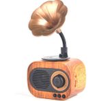 CoverZone Taşınabilir Nostaljik B5 Speaker Gramofon Radyo/usb/sd/bluetooth Hoparlör 22 cm Mini Boy Retro Radyo | RRG-1