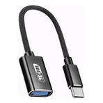CoverZone TD-C3310 | Type-C USB Otg Adaptör Kablosu 24CM Örgü Kablo USB 3.0 Otg Dönüştürücü Flash Disk Mouse Klavye Gamepad Mikrofon Bağlantı Adaptörü Telefon ve Tablet Için Veri Aktarım Kablosu - Siyah