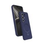 Coverzone Tecno Camon 50 ile uyumlu Kılıf MagSafe ile uyumlu Z-Samara Kapak Wireless Şarj Özellikli Stand Olabilen Tecno Camon 50 kilif Lacivert