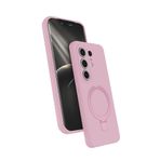 Coverzone Tecno Camon 50 ile uyumlu Kılıf MagSafe ile uyumlu Z-Samara Kapak Wireless Şarj Özellikli Stand Olabilen Tecno Camon 50 kilif Pembe
