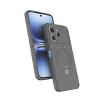 Coverzone Tecno Spark 40 ile uyumlu Kılıf MagSafe ile uyumlu Z-Samara Kapak Wireless Şarj Özellikli Stand Olabilen Tecno Spark 40 kilif Titanyum-Gri