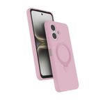 Coverzone Tecno Spark Go 2 ile uyumlu Kılıf MagSafe ile uyumlu Z-Samara Kapak Wireless Şarj Özellikli Stand Olabilen Tecno Spark Go 2 kilif Pembe
