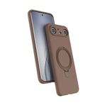 Coverzone Tecno Spark Slim 5G ile uyumlu Kılıf MagSafe ile uyumlu Z-Samara Kapak Wireless Şarj Özellikli Stand Olabilen Tecno Spark Slim 5G kilif Desert Gold