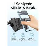 Coverzone Telefon Tutucu Gidon Uyumlu, Tek Elle Kilitleme, 360° Ayarlı, Bisiklet-Motosiklet Mt-38 Siyah
