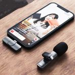 CoverZone Type-C 2 Adet Mikrofonlu Tek Alıcılı Kablosuz Cep Telefonu Için USB C Girişli Vlog Yaka Mikrofonu