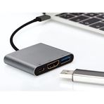 Coverzone Type-C To USB 3.0 4K Ultra Hd HDMI 3 IN1 Dönüştürücü Adaptör - CR13HB