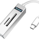 Coverzone Type-C To USB Dönüştürücü 3.0 Hub 5in1 Port Hızlı Aktarım 5gbps USB Hafıza Kart Okuyucu Telefon Pc Bilgisayar T803