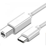 Coverzone Type-c Usb B Printer Kablosu 1 Metre Beyaz Type-c Yazıcı Kablosu