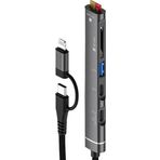 Coverzone Type-C ve Lightning Değiştirilebilir Başlık iPhone 15 Uyumlu SD Kart Micro SD Kart Okuyucu ZR563