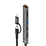 Coverzone Type-C ve lightning Uçlu Değiştirilebilir Başlık iPhone 15 Uyumlu SD Kart TF Kart Micro SD Kart Okuyucu USB 3.0 Girişli Tak Çalıştır ZR563