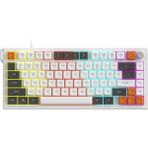 CoverZone Üçlü Mod Membran Gaming Klavye,%75 Düzen, 4000MAH Batarya, Rgb 14 Efekt, Tft Ekran, Type-C, Bluetooth 2.4g, Su Geçirmez, Win Uyumlu, Multimedya Düğmeli | Ajazz ( Turuncu Beyaz - AF82)