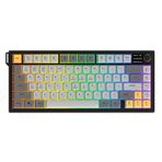 Coverzone Üçlü Mod Membran Gaming Klavye,%75 Düzen, 4000mAh Batarya, RGB 14 Efekt, TFT Ekran, Type-C, Bluetooth 2.4G, Su Geçirmez, Win/Mac Uyumlu, Multimedya Düğmeli | AJAZZ AF82 (Sarı Siyah - AF82)