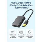 Coverzone USB 3.0 - HDMI Dönüştürücü 1080P Full HD, 5Gbps Hızlı Aktarım, Windows & Mac Uyumlu HD08