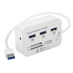 Coverzone USB 3.0/3.1 Hub + Card Reader Çoklu Kart Okuyucu, 3 USB Girişli, 5/10 Gbps Veri Aktarım Destekli, SD(HC) MS DUO M2 T-Flash Kart Yuvalı, 20/30 cm Kablolu (NRT-30619)