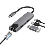 Coverzone USB C 5in1 Çoklayıcı Adaptör – 4K HDMI, Gigabit LAN, USB-C PD, 2× USB 3.0 Portlu Type-C Hub | Laptop, MacBook ve Chromebook ile Uyumlu Bağlantı Genişletici Dönüştürücü | ZR34