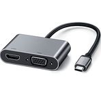 Coverzone USB-C To HDMI ( Ultra 4K 10.2 Gbps ) Macbook ile uyumlu VGA Dönüştürücü Adaptörü Type C den VGA HDMI Tak Çalıştır Video Yanstıcı Çevirici Adaptör ( Gri )