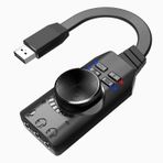 Coverzone USB DSP Ses Kartı | PUBG, LOL Ses Efektleri, Sanal 7.1 Kanal, Mikrofon Mute, 3.5mm Audio+Mic Giriş, Plug and Play, PC/Mac Uyumluluğu, Kolay Kurulum | GS3 Mark II