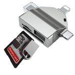 Coverzone Usb Otg Kart Okuyucu Micro USB Type-C ve Lightning Uçlu Telefon PC Bilgisayar ve Notebook Uyumlu Mikro SD Kart Okuyucu ZR591