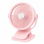 Coverzone Vantilatör USB Kablolu Midi Fan Koca Kafa Dizayn Mandallı Kıskaçlı Model Tatilde Kampda Evde İş Yerinde Çantada Taşınabilir 20cm Yüksekliği Oynar Başlık 2 Kademeli Üfleme 2260, Pembe