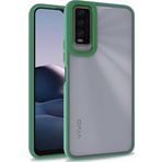 Coverzone Vivo Y20 Ile Uyumlu Kılıf Kontrast Renk Tasarımlı Cynosure Kapak Yeşil
