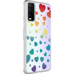 Coverzone Vivo Y20 Ile Uyumlu Kılıf Parlayan Fosfor Yüzeyli Desenli Kapak Heart
