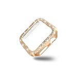 Coverzone Watch 3 44mm Ile Uyumlu Sert Çerçeve Diamond Kapak Watch 3 44mm Koruyucu Kılıf Rosegold