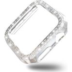 Coverzone Watch 6 38mm Ile Uyumlu Sert Çerçeve Diamond Kapak Watch 6 38 Koruyucu Kılıf Gümüş