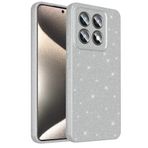 Coverzone Xiaomi 14T Pro ile uyumlu Z-Jelly Kılıf Kamera Korumalı Simli Işıltılı Renkli Parlak Silikon Kapak - Silver