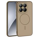 Coverzone Xiaomi 15T İle Uyumlu Kamera Lens Korumalı Kılıf Magsafe Uyumlu Kablosuz Şarj Özellikli Tea Silikon Telefon Kılıfı Gold