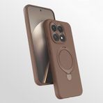 Coverzone Xiaomi 15T ile uyumlu Kılıf MagSafe ile uyumlu Z-Samara Kapak Wireless Şarj Özellikli Stand Olabilen Xiaomi 15T kilif Desert Gold
