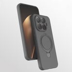 Coverzone Xiaomi 15T Pro ile uyumlu Kılıf MagSafe ile uyumlu Z-Samara Kapak Wireless Şarj Özellikli Stand Olabilen Xiaomi 15T Pro kilif Titanyum-Gri