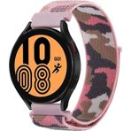 CoverZone Xiaomi Amazfit Pace Açık Pembe İle Uyumlu Kamuflaj Desenli Hasır Örgü İşlemeli Kordon