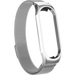 CoverZone Xiaomi Mi 7 Band Metal Tel Örgü Işlemeli Violet Metal Gümüş Kayış Kordon