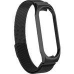 CoverZone Xiaomi Mi 7 Band Metal Tel Örgü Işlemeli Violet Metal Siyah Kayış Kordon