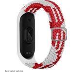 CoverZone Xiaomi Mi 7 Band Mixed Hasır Örmeli Kırmızı Beyaz Kayış Kordon