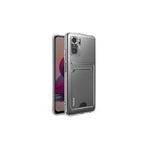 Coverzone Xiaomi Poco M5S ile uyumlu Kılıf Şeffaf ve Pürüzsüz Kartlıklı Şeffaf Z-Setra Clear Silikon Kapak