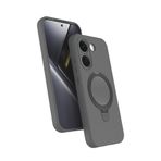 Coverzone Xiaomi Poco X8 Pro ile uyumlu Kılıf MagSafe ile uyumlu Z-Samara Kapak Wireless Şarj Özellikli Stand Olabilen Poco X8 Pro kilif Titanyum-Gri