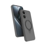 Coverzone Xiaomi Poco X8 Pro Max ile uyumlu Kılıf MagSafe ile uyumlu Z-Samara Kapak Wireless Şarj Özellikli Stand Olabilen Poco X8 Pro Max kilif Titanyum-Gri
