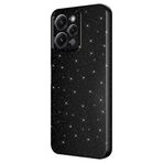 Coverzone Xiaomi Redmi 12 ile uyumlu Z-Jelly Kılıf Kamera Korumalı Simli Işılıtılı Renkli Parlak Silikon Kapak-Siyah