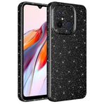 Coverzone Xiaomi Redmi Note 12C ile uyumlu Z-Jelly Kılıf Kamera Korumalı Simli Işılıtılı Renkli Parlak Silikon Kapak-Siyah