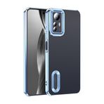 Coverzone Xiaomi Redmi Note 12S ile uyumlu Kılıf Kamera Korumalı Logo Gösteren Parlak renk kenar çizgileri ile şık bir tasarım Colored Z-Omega Kapak Sierra Mavi