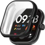 Coverzone Xiaomi Redmi Watch 5 ile uyumlu Kılıf Ekranı Tam Kapatan Silikon Yapılı Ekran Koruma Redmi Watch 5 ile uyumlu Ekran Koruyucu (Siyah)