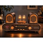 Coverzone Yeni Nesil Radyo FM AM SW 3 Bant Radyo Bluetooth 5.3 Hoparlör USB TF Kart Destekli Type-C Şarjlı Müzik Çalar 18650 Pilli TWS Stereo Taşınabilir Radyo 13cm x26cm | RX-998